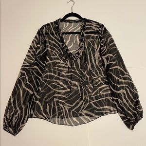 2- piece Tahari Zebra Print Top